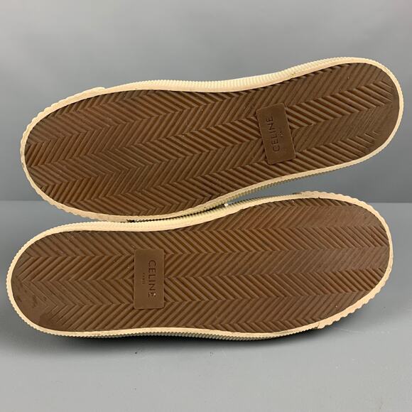 CELINE Size 8 White Black Canvas Sneakers - Picture 6 of 9